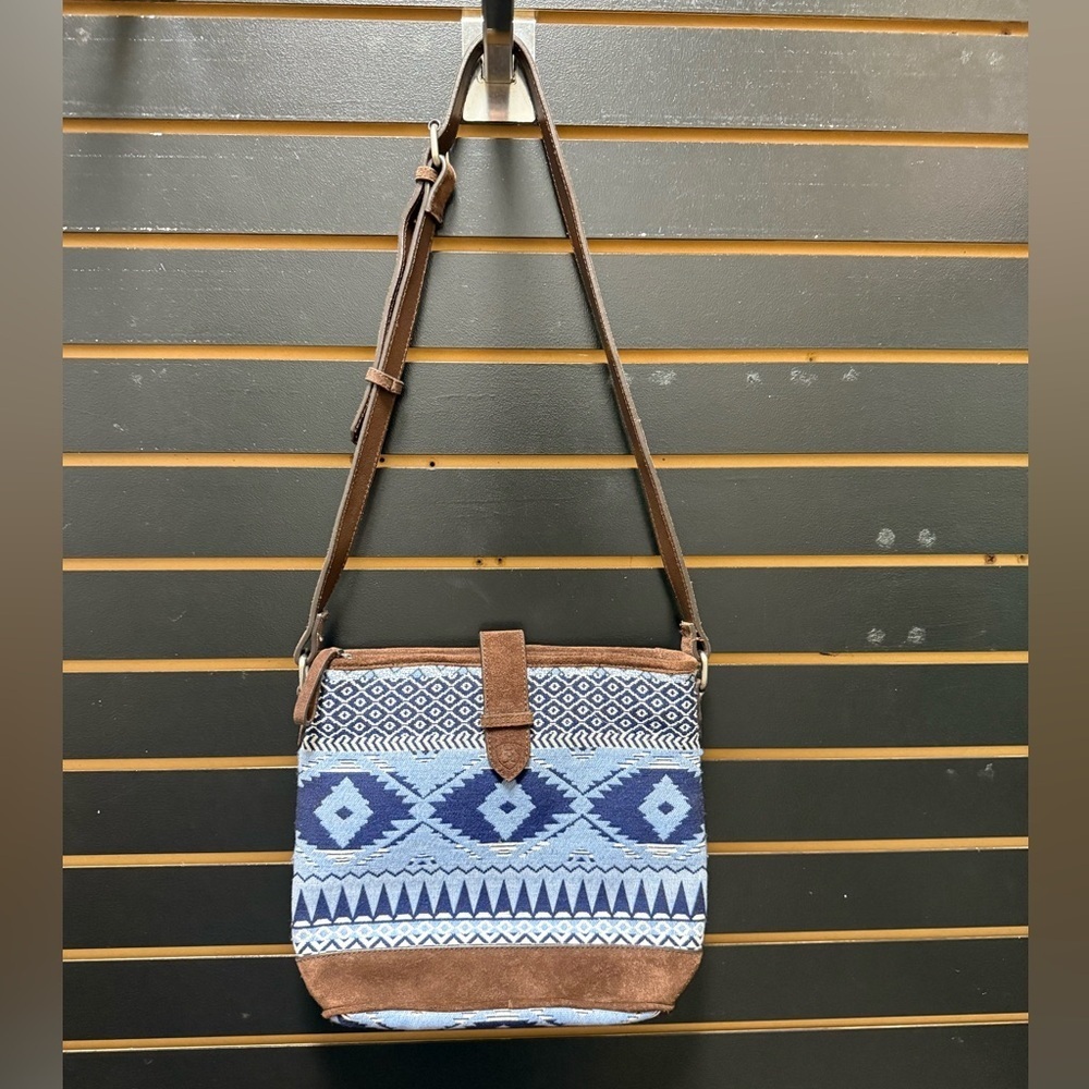 Ariat Concealed Carry Crossbody Bag Brown Suede & Aztec Canvas